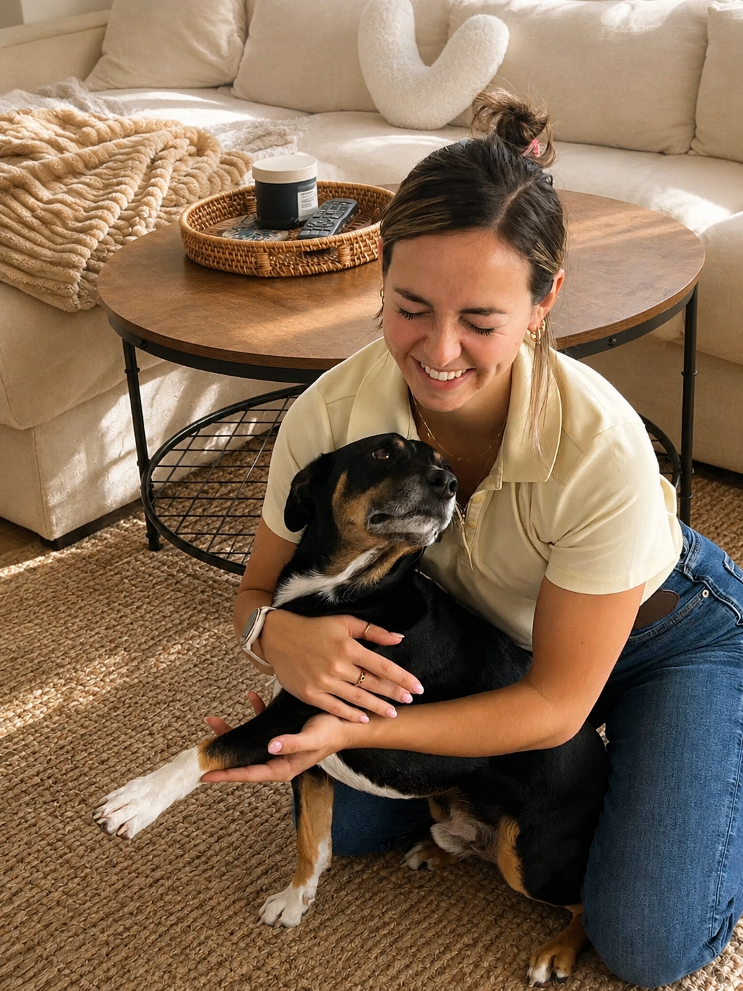 Dr. Sabrina with a dog